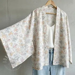 Lyocell z lnem i jedwabiem Retro Flowers design E
