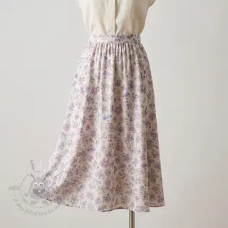 Lyocell z lnem i jedwabiem Retro Flowers design C