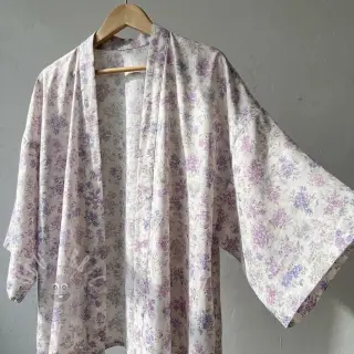 Lyocell z lnem i jedwabiem Retro Flowers design C