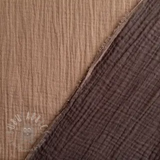 Muślin double gauze DOUBLE FACE mocha
