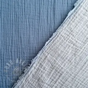 Muślin double gauze DOUBLE FACE cloud blue