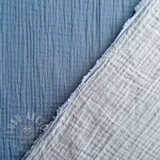 Muślin double gauze DOUBLE FACE cloud blue