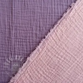 Muślin double gauze DOUBLE FACE lavender