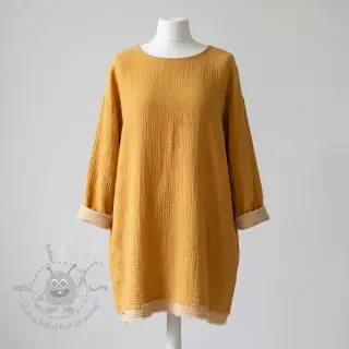 Muślin double gauze DOUBLE FACE old yellow