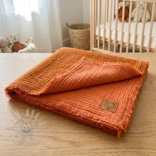 Muślin double gauze DOUBLE FACE brick