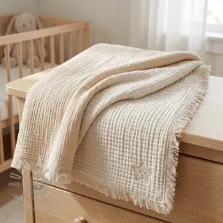 Muślin double gauze DOUBLE FACE sand
