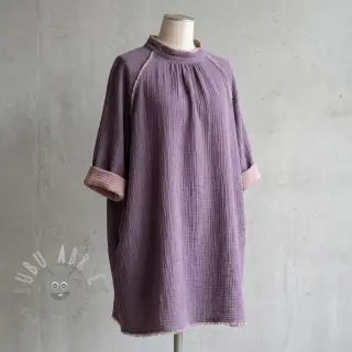 Muślin double gauze DOUBLE FACE lavender