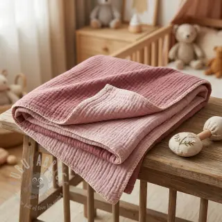Muślin double gauze DOUBLE FACE lilac