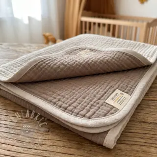 Muślin double gauze DOUBLE FACE pebble
