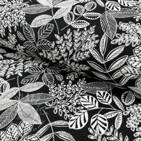 Tkanina dekoracyjna jacquard Valerian allover noir