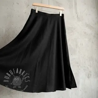 Tkanina wiskozowa z lnem BUBBLY black