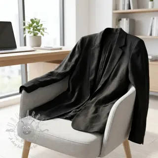 Tkanina wiskozowa z lnem BUBBLY black