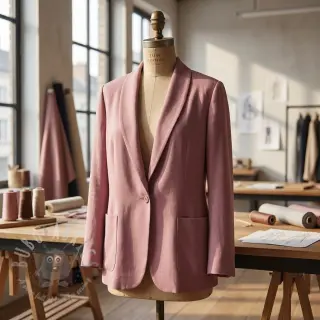 Tkanina wiskozowa z lnem BUBBLY old pink