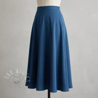 Tkanina wiskozowa z lnem BUBBLY old blue