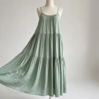 Tkanina wiskozowa z lnem BUBBLY light mint