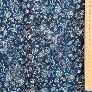 Wiskoza RAYON POPLIN White flowers design C