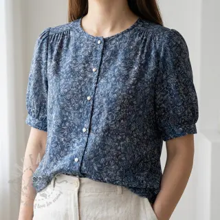 Wiskoza RAYON POPLIN White flowers design C