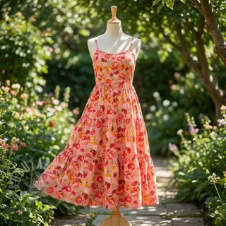 Wiskoza RAYON POPLIN Fruity design B
