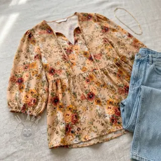 Wiskoza RAYON POPLIN Flower sea design E