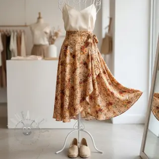 Wiskoza RAYON POPLIN Flower sea design E