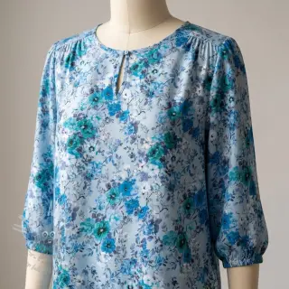 Wiskoza RAYON POPLIN Flower sea design D