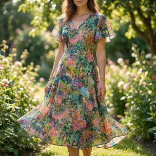 Wiskoza RAYON POPLIN Eve design B