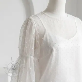 Tiul DOTS off white