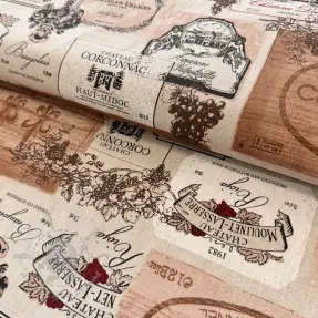 Tkanina dekoracyjna Linenlook Wine label box