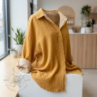 Muślin double gauze DOUBLE FACE old yellow