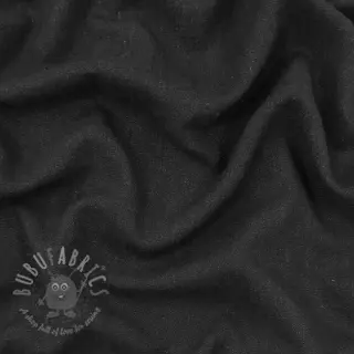 Tkanina wiskozowa z lnem WASHED black