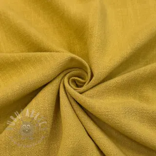 Tkanina wiskozowa z lnem WASHED ochre