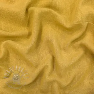 Tkanina wiskozowa z lnem WASHED ochre
