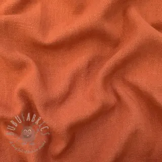 Tkanina wiskozowa z lnem WASHED terracotta
