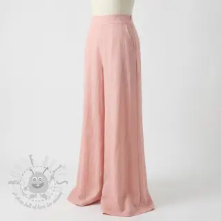 Tkanina wiskozowa z lnem WASHED salmon