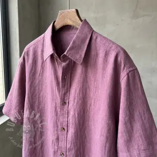Tkanina wiskozowa z lnem WASHED mauve
