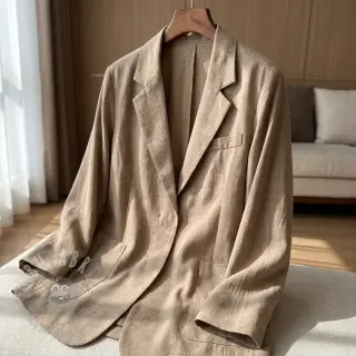 Tkanina wiskozowa z lnem WASHED sand