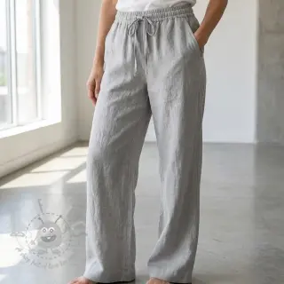 Tkanina wiskozowa z lnem WASHED grey