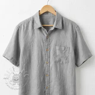 Tkanina wiskozowa z lnem WASHED grey