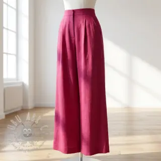 Tkanina wiskozowa z lnem WASHED berry