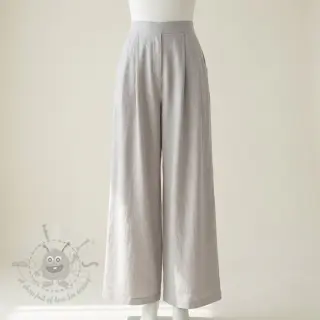 Tkanina wiskozowa z lnem WASHED light grey