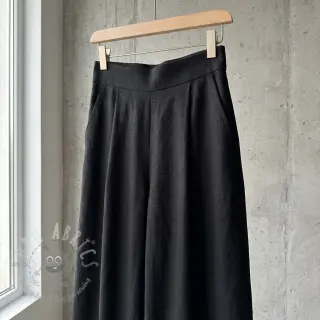 Tkanina wiskozowa z lnem WASHED black