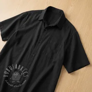 Tkanina wiskozowa z lnem WASHED black