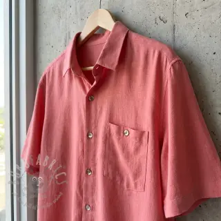 Tkanina wiskozowa z lnem WASHED coral