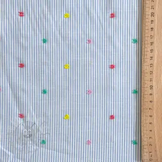 Bawełniana tkanina DOBBY Stripe and dotty blue