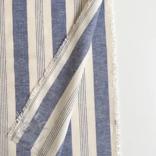 Len YARN DYED BIG Stripe blue