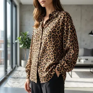 Wiskoza RADIANCE Wild skin brown digital print