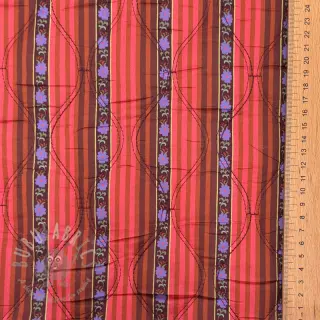 Bawełniana tkanina VOILE STEPPED Paisley flowers brown digital print