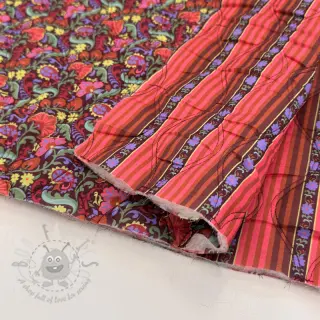 Bawełniana tkanina VOILE STEPPED Paisley flowers brown digital print