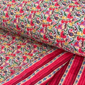 Bawełniana tkanina VOILE STEPPED Paisley flowers white digital print