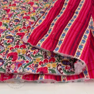 Bawełniana tkanina VOILE STEPPED Paisley flowers white digital print